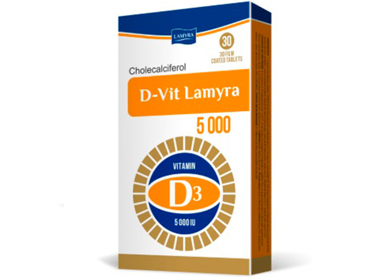 D-Vit Lamyra D3 5000UI comp.film. - poza produsului