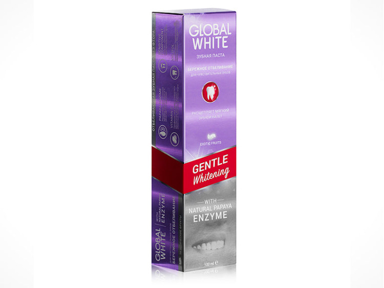 Global White pasta de dinti Gentle Whitening pu dinti sensibili 100ml - poza produsului
