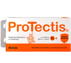 Protectis Probiotic+Vit D3 (800 UI) comp.mastic. Portocale