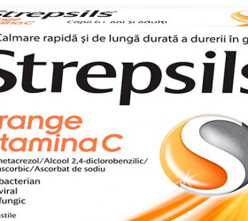 Strepsils Orange vitamina C pastile