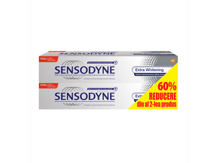 Sensodyne Pasta d. Extra Whitening 100ml duo pack -60% din al doilea produs - poza produsului
