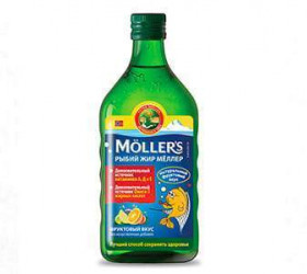 Moller's Cod Liver Oil Omega-3 sirop Tutti-frutti 250ml