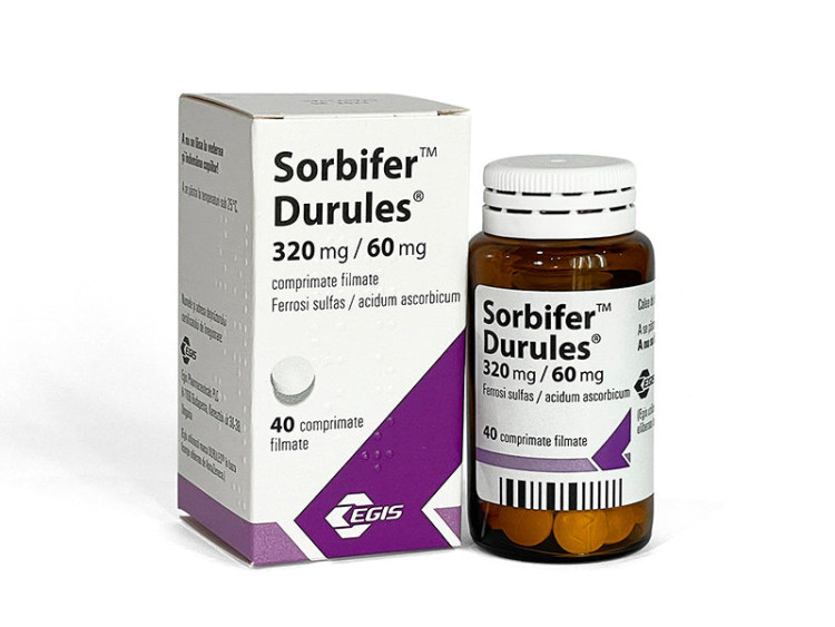 Sorbifer Durules 320mg+60mg comp.film. - poza produsului