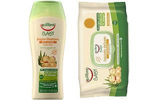 Equilibra Baby Gel de baie pu corp si par fara lacrimi 250ml + Baby Servetele umede N20 buc Cadou - poza produsului