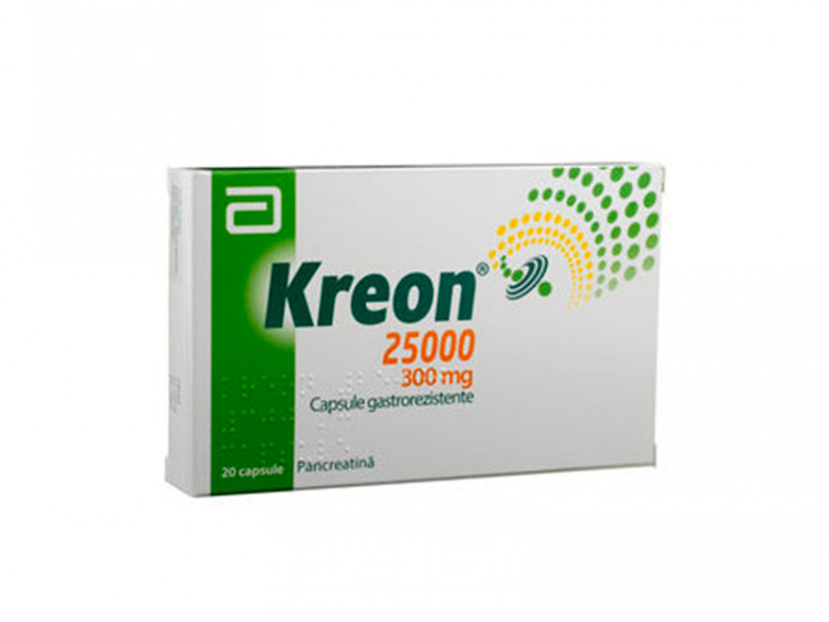 Kreon 25000 300mg caps. - poza produsului