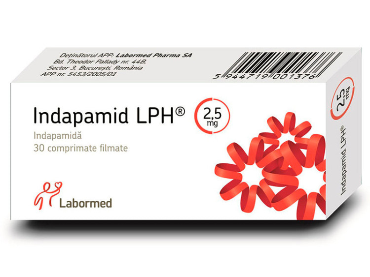 Indapamid LPH 2.5mg comp.film.elib.prelung. - poza produsului