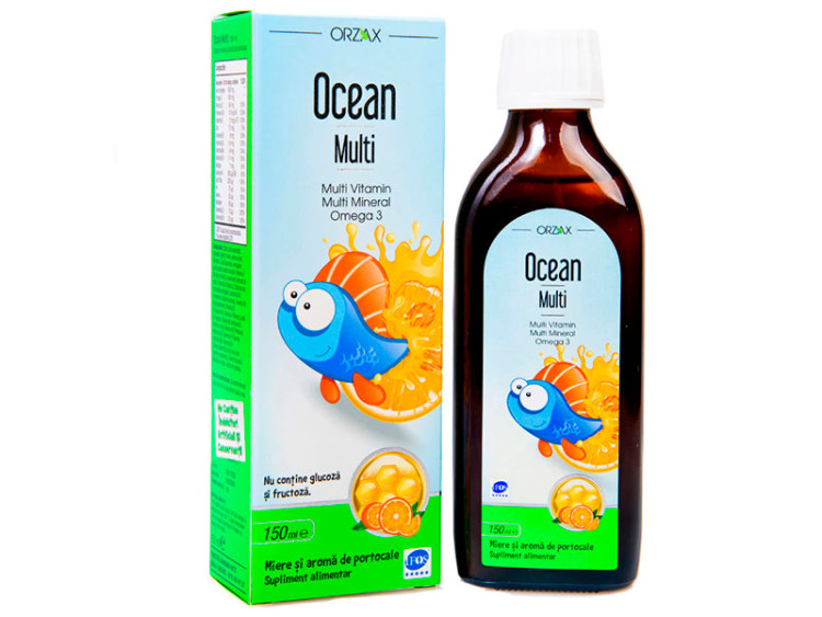 Ocean Omega 3 sirop Multi (Multivitamin, Zn) 150ml - poza produsului