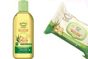 Equilibra Baby Ulei de masaj  200 ml+ Baby Servetele umede N20 buc Cadou - poza produsului