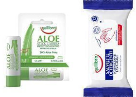 Equilibra Aloe Balsam pentru buze cicatrizant 5.5ml+Servetele dezinfectante N12 Cadou