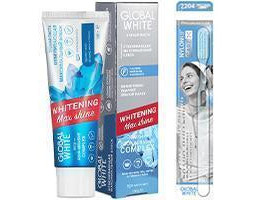 Global White pasta de dinti Whitening Max Shine 100g + Periuta de dinti Extra Whitening cadou