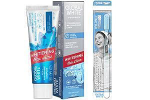Global White pasta de dinti Whitening Max Shine 100g + Periuta de dinti Extra Whitening cadou - poza produsului