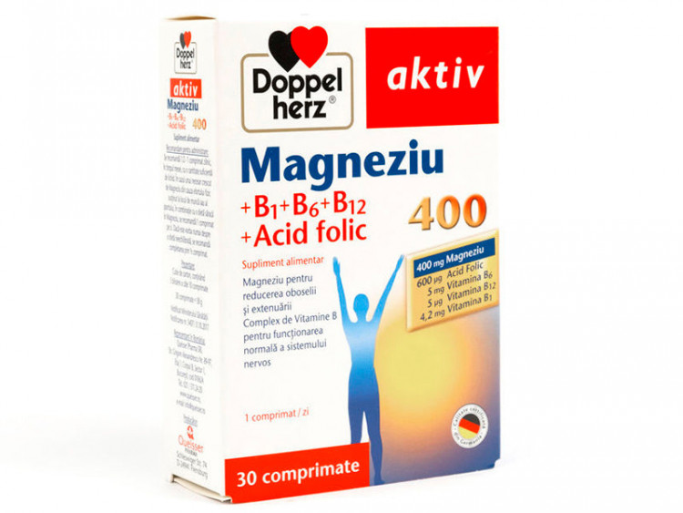 Doppelherz Magnesium 400mg+Vit.B+Ac.folic - poza produsului