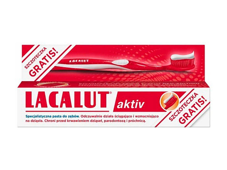 Lacalut Pasta d. Activ 75ml +perie de dinti Active Red Edition - poza produsului