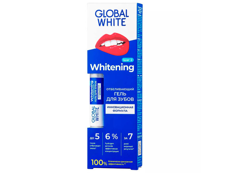 Global White gel pu inalbirea dintilor 6% 5ml cutie - poza produsului