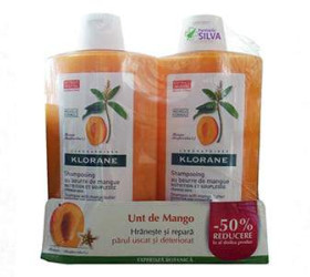 Klorane Sampon Extract de Mango 400ml duo pack