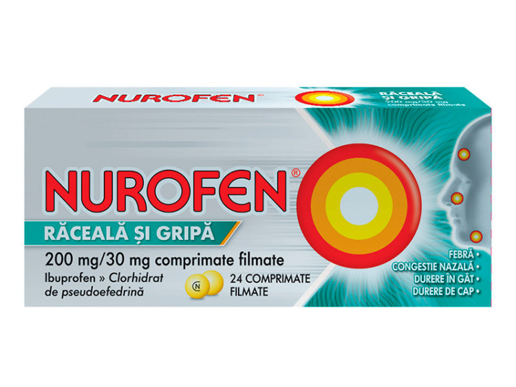 Nurofen raceala si gripa 200mg+30mg comp.film. - poza produsului