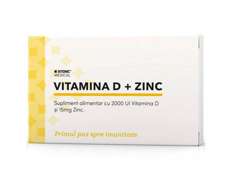 Bitonic Vitamina D3 2000 UI + Zinc 15mg caps. 15x2 - poza produsului