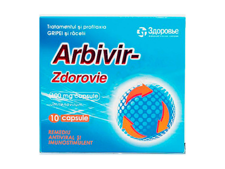 Arbivir-Zdorovie 100mg caps.(Arbidol) - poza produsului