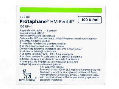 Protaphane HM Penfil 100UI/ml susp.inj. in cartus 3ml - poza produsului