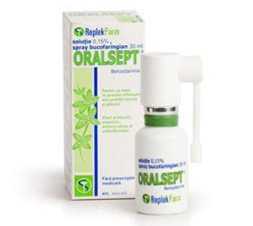 Oralsept 0.15% spray bucofaring, sol. 30ml