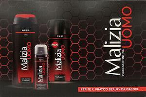 Malizia Set p/u barbati Uomo Musc (Gel de dus 250ml + Body Spray 175ml + Spuma de ras 50ml) - poza produsului