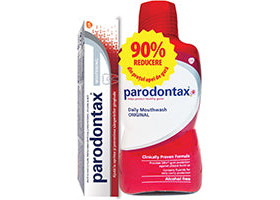 Parodontax Whitening pasta de dinti 75ml + apa de gura 500ml fara alcool (-90%)