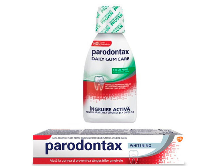 Parodontax Classic 75ml + apa de gura Daily Gum Care Fresh Mint 500ml (-90% la al doilea produs) - poza produsului