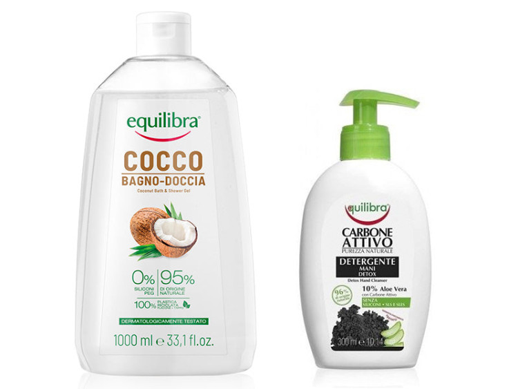 Equilibra Cocos Gel de dus 1L + Cadou Carbune Sapun lichid 300ml - poza produsului