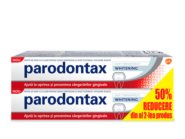 Parodontax Whitening pasta de dinti 75ml 1+1 (-50% din al doilea produs) duo pack - poza produsului