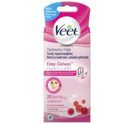 Veet Benzi ceara rece pentru fata piele sensibila Easy-Gel, 20 benzi