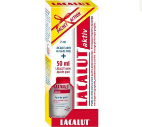 Lacalut Pasta d. Active 75ml+ Apa de gura 50ml