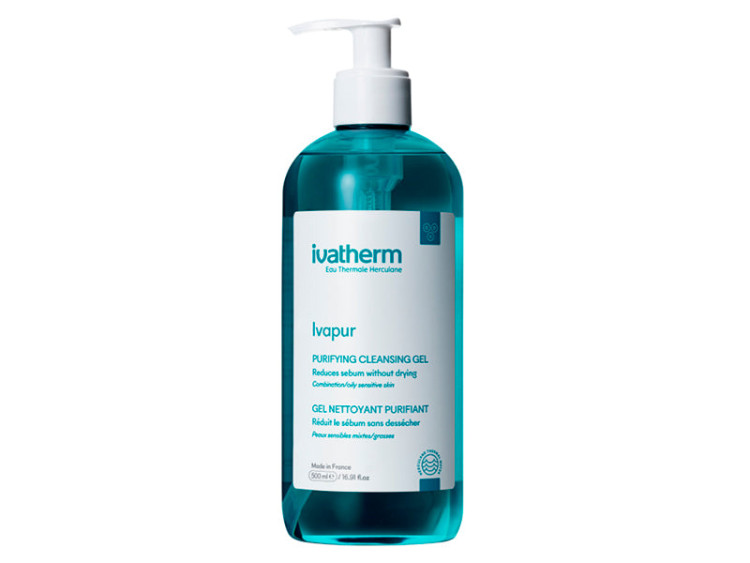 Ivatherm Ivapur Gel spumant purifiant p/u piele sensibila mixta sau grasa 500ml - poza produsului