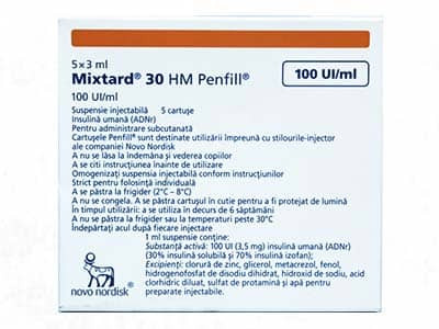 Mixtard 30 HM Penfil 100UI/ml susp.inj. in cartus 3ml - poza produsului