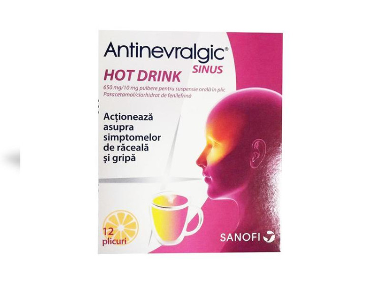 Antinevralgic Sinus 650mg/10mg Hot drink pulb./susp. orala - poza produsului