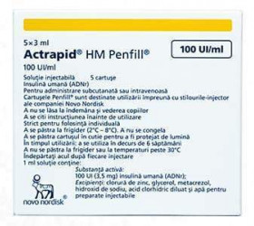 Actrapid HM Penfill 100UI/ml sol.inj. in cartus 3ml