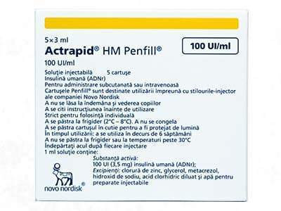 Actrapid HM Penfill 100UI/ml sol.inj. in cartus 3ml - poza produsului