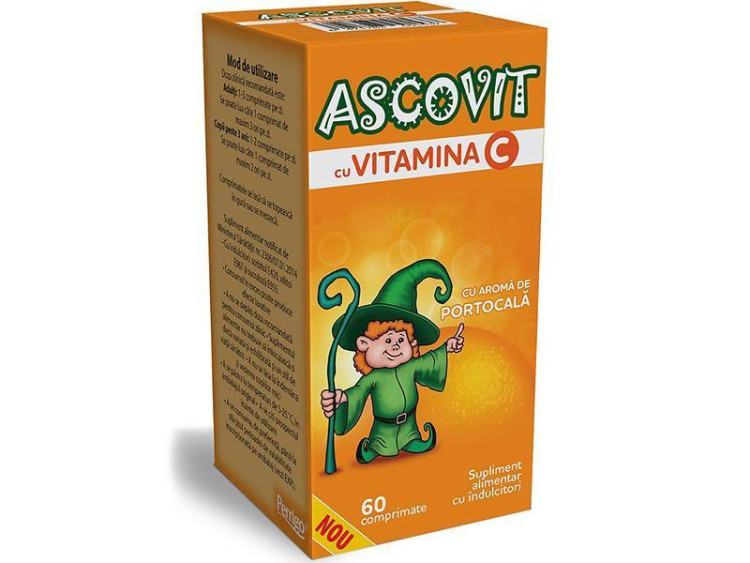 Ascovit cu Vitamina C Portocala 100mg comp. - poza produsului