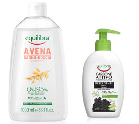 Equilibra Ovaz Gel de dus 1L + Cadou Carbune Sapun lichid 300ml