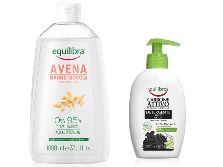 Equilibra Ovaz Gel de dus 1L + Cadou Carbune Sapun lichid 300ml - poza produsului