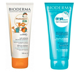 Bioderma Photoderm Kids lapte colorat SPF 50+ 100ml + ABCDerm Gel spumant 200ml