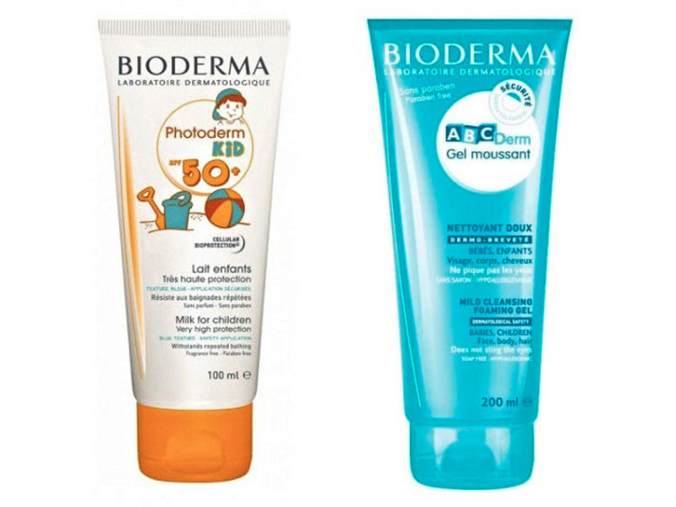 Bioderma Photoderm Kids lapte colorat SPF 50+ 100ml + ABCDerm Gel spumant 200ml - poza produsului