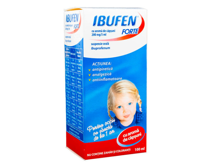 Ibufen Forte 200mg/5ml susp.orala Capsuni 100ml - poza produsului